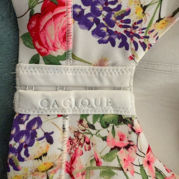 Cacique Floral Print Bra - Pink, Purple, Yellow and White Size 34K - Picture 3 of 5